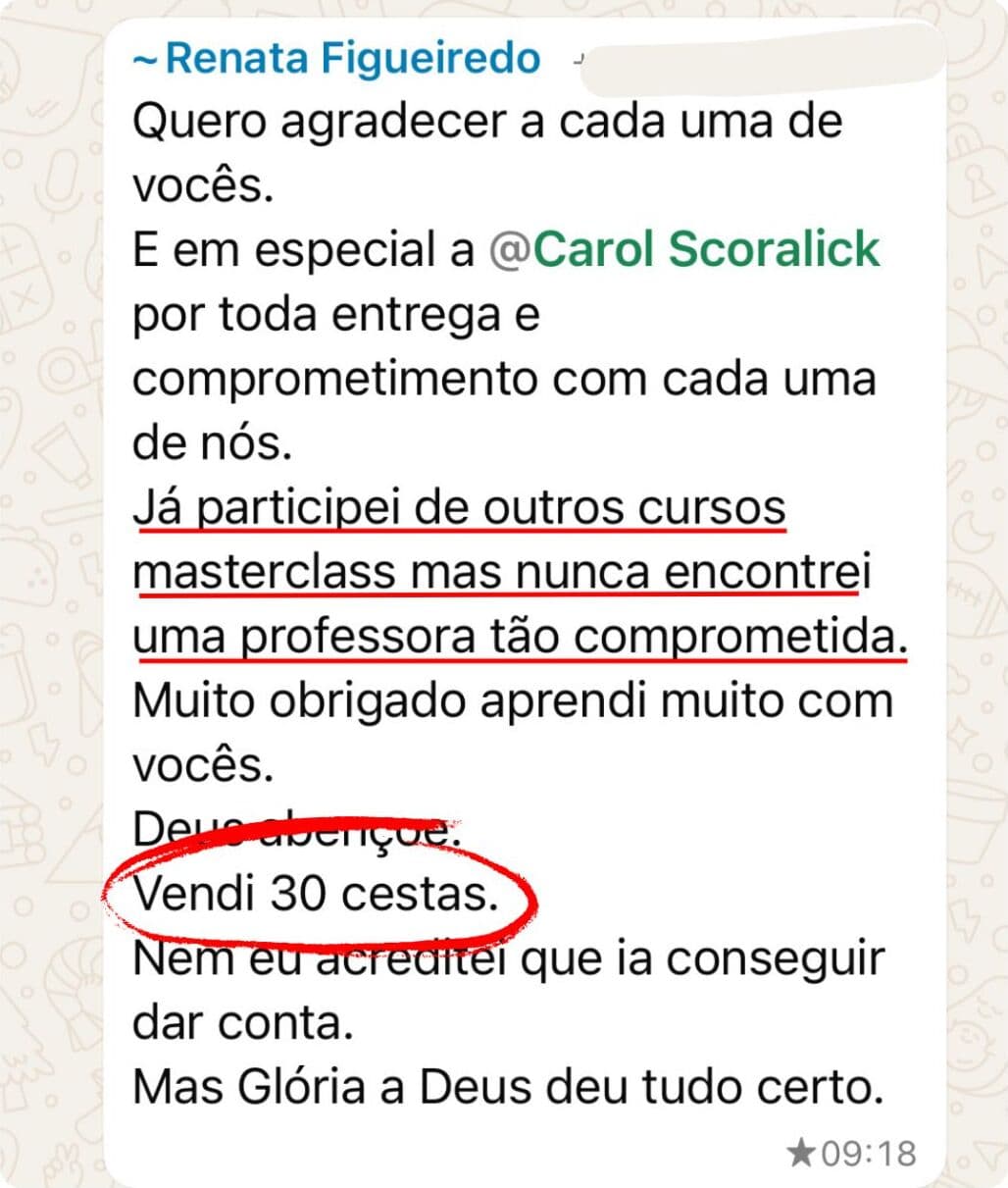 Depoimento de aluna